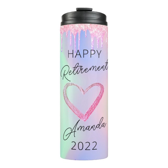 Bouteilles Isothermes Déchets De Parties scintillant Rose Cadeau De Retr (Devant)