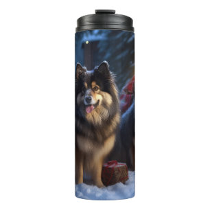 Bouteilles Isothermes Décor de Noël Lapphund Snowy Sleigh