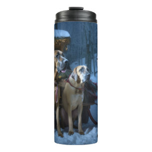 Bouteilles Isothermes Décor de Noël Rhodesian Ridgeback Snowy Sleigh