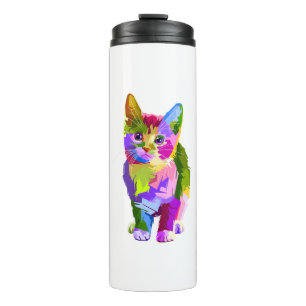 Bouteilles Isothermes Décoration colorée animale Design de chat Géométri