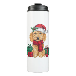 Bouteilles Isothermes Décoration de fête de Noël Père Noël Goldendoodle 
