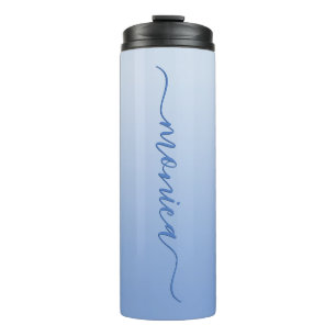 Bouteilles Isothermes Dégradé Bleu Fleur de Maïs Clair Signature Élégant