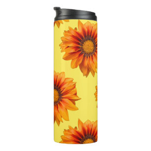 Bouteilles Isothermes Dégradé de fleurs orange jaune vif découpé