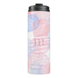 Bouteilles Isothermes Delicate Blush and Blue Abstract Watercolor Shapes