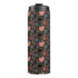 Bouteilles Isothermes Délice de Fleurs Sombres : Motif Floral Sans Coutu