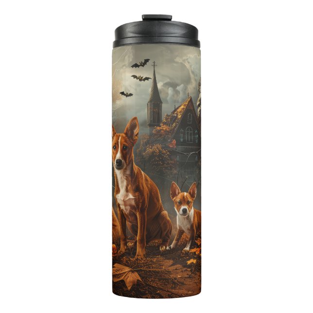 Bouteilles Isothermes Délice de nuit d'Halloween pour Basenji (Devant)