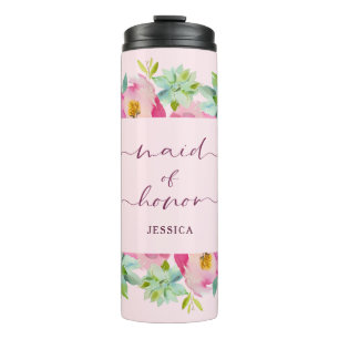 Bouteilles Isothermes Demoiselle d'honneur Florale Chic Blooming Menthe