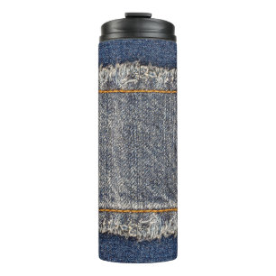 Bouteilles Isothermes Denim Blue Jeans : Décontracté Double Patch