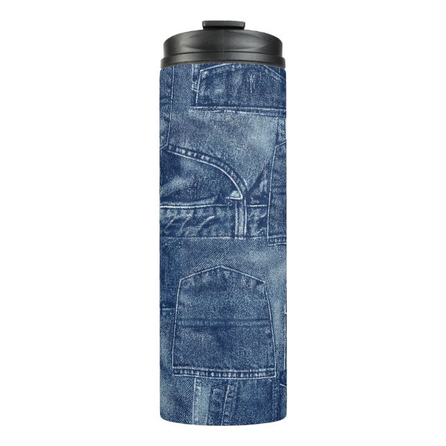 Bouteilles Isothermes Denim material, (Devant)