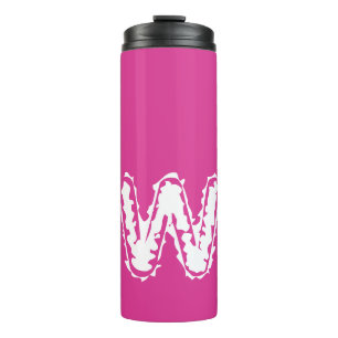 Bouteilles Isothermes Déplaisant Monogramme blanc sur rose