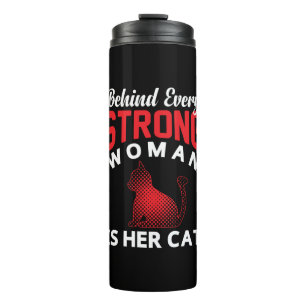 Bouteilles Isothermes Derrière chaque femme forte se trouve son chat The