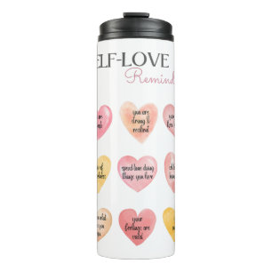 Bouteilles Isothermes Des rappels positifs en forme de coeur rose pour l
