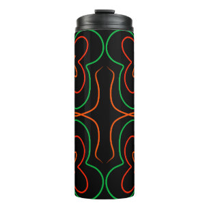 Bouteilles Isothermes Design Abstrait de fleurs vertes et oranges