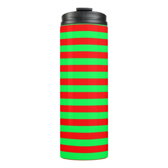Bouteilles Isothermes Design de bandes rouge et verte (Devant)