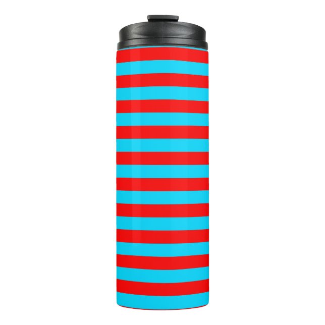 Bouteilles Isothermes Design de bandes rouges et bleues (Devant)