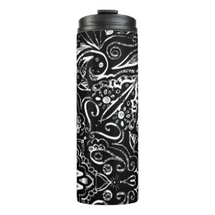 Bouteilles Isothermes Design élégant de mandala noir et blanc