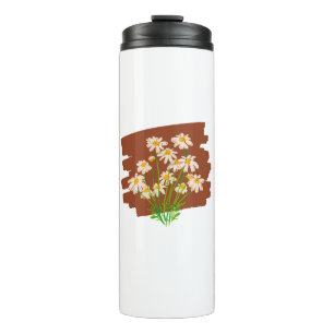 Bouteilles Isothermes Design floral rustique sur arrière - plan brun