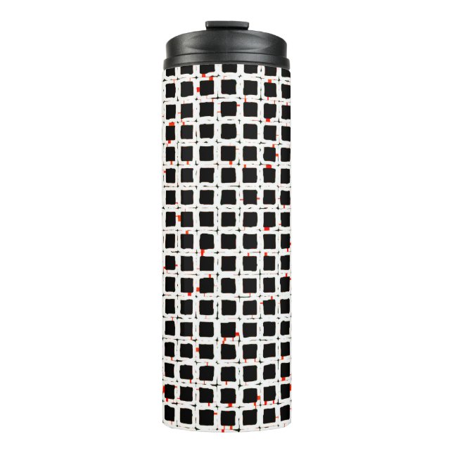 Bouteilles Isothermes Design moderne noir blanc rouge Motif chic (Devant)