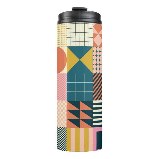 Bouteilles Isothermes Design motif abstrait géométrique moderne avec sim (Devant)