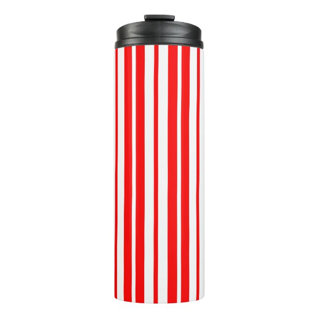 Bouteilles Isothermes Design Motif de bandes verticales blanc rouge (Devant)