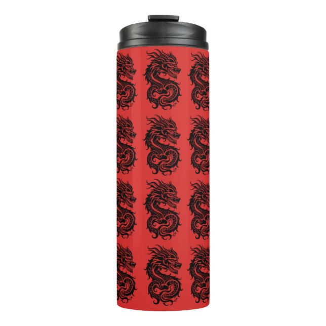 Bouteilles Isothermes Design Motif Dragon De Style Japonais (Devant)