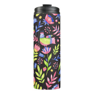 Bouteilles Isothermes Design motif floral transparent. Fleurs de printem