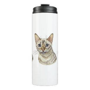 Bouteilles Isothermes Dessin à la main drôle Snow bengal chat Café Mug