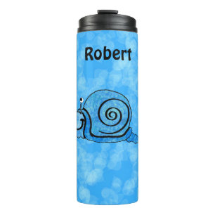 Bouteilles Isothermes Dessin amusant Happy Snail Shades Aqua Blue