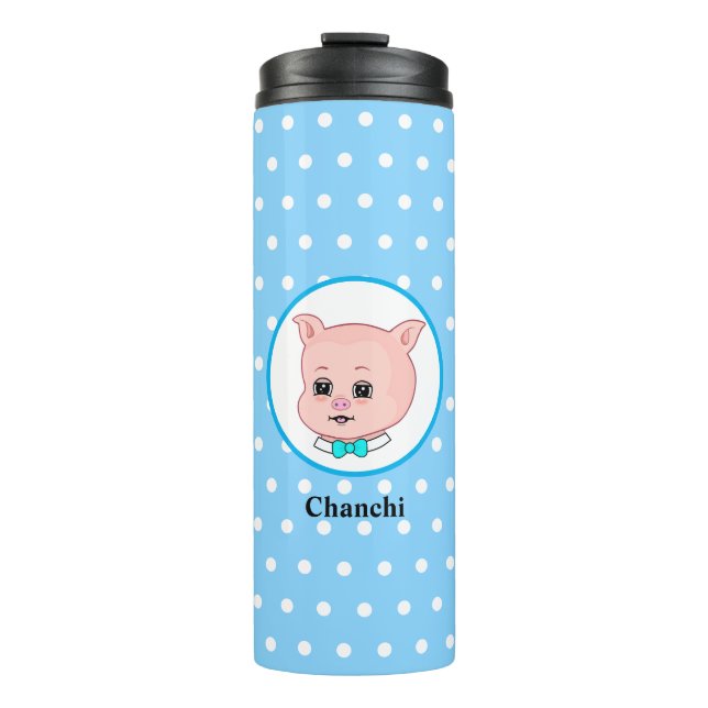 Bouteilles Isothermes Dessin animé de cochon mignon (Devant)