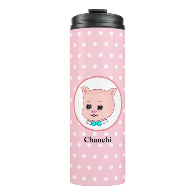 Bouteilles Isothermes Dessin animé de cochon mignon (Devant)