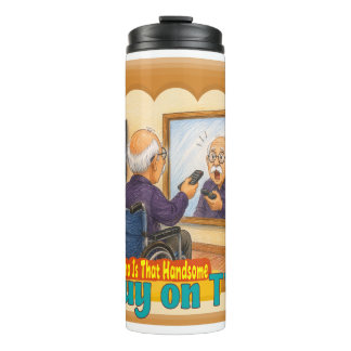 Bouteilles Isothermes Dessin drôle de grand-père confondant le miroir av