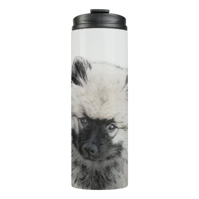 Bouteilles Isothermes Dessin Keeshond Chiot - Joli dessin original Chien (Devant)