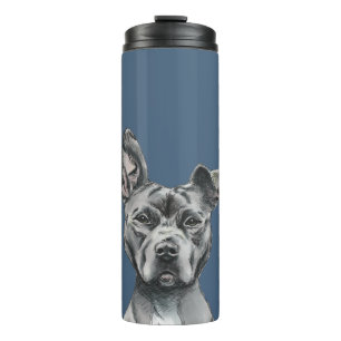 Bouteilles Isothermes Dessin Stalky gris de chien de pitbull