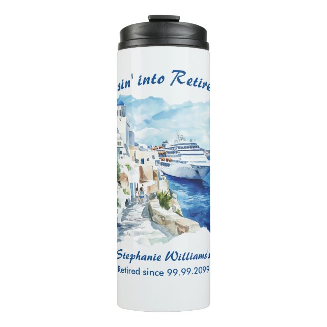 Bouteilles Isothermes Destination de croisière pour la fête de retraite  (Devant)