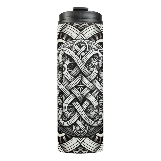 Bouteilles Isothermes Détaillierte Schwarz-Weißer keltischer Knoten 0001 (Devant)
