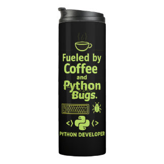 Bouteilles Isothermes Développeur Python drôle – Alimenté par les bugs d