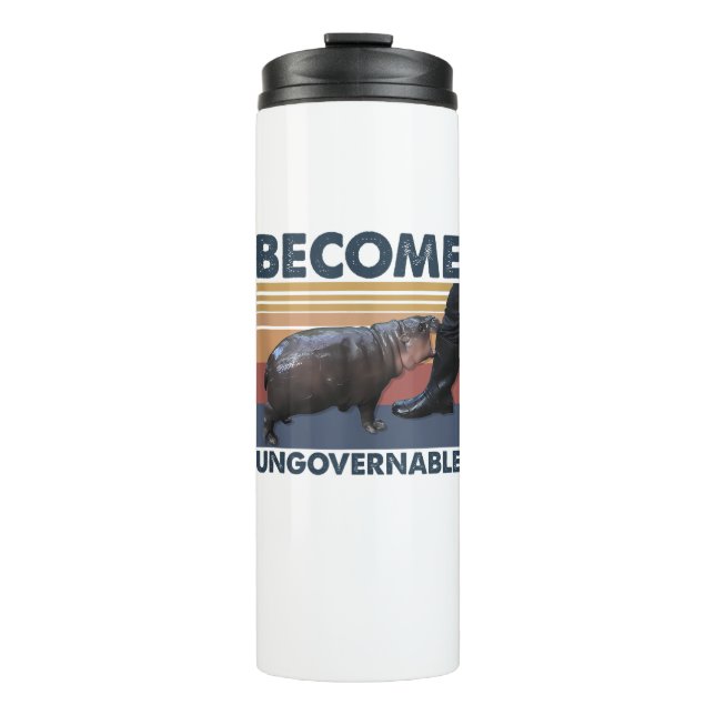 Bouteilles Isothermes Devenez ingouvernable Moo Deng mignon bébé Hippo d (Devant)