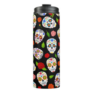 Bouteilles Isothermes Dia Los Muertos : motif crâne à sucre.