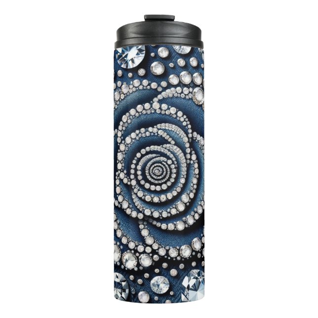 Bouteilles Isothermes Diamant Rose & Denim Glam Bling (Devant)
