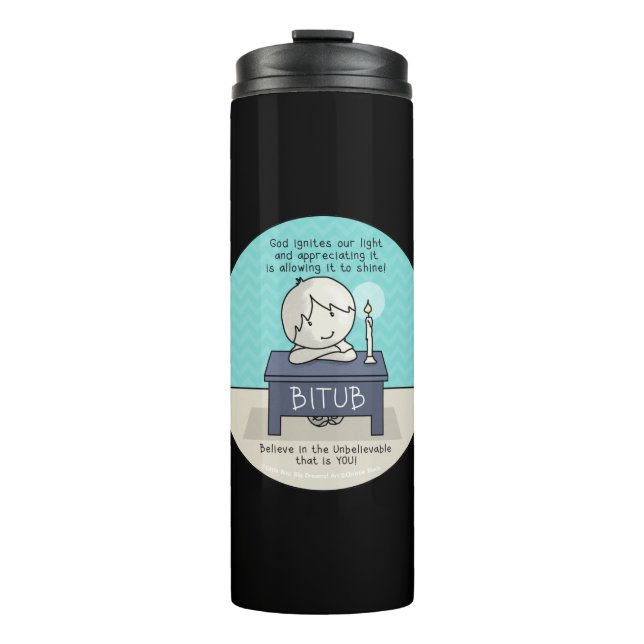 Bouteilles Isothermes Dieu enflamme notre tombeur thermique Lumière (Devant)