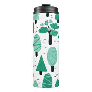 Bouteilles Isothermes Différents types d'arbres sans couture motif vinta