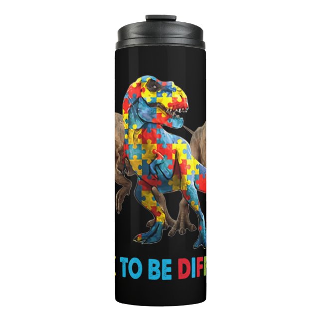 Bouteilles Isothermes Dinosaur Sensibilisation sur l'autisme design avec (Devant)