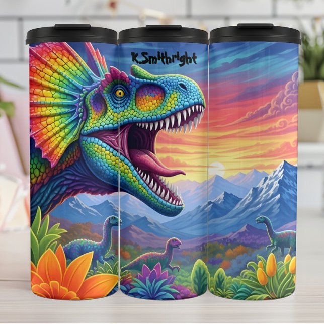 Bouteilles Isothermes Dinosaure à collerette arc-en-ciel Vallée du couch (Créateur téléchargé)