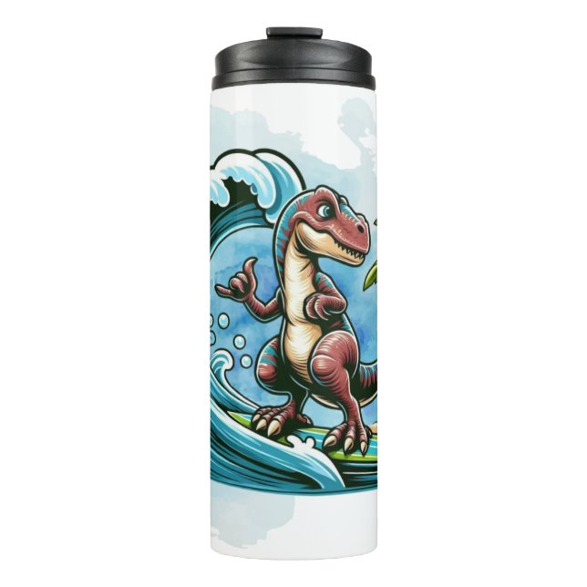 Bouteilles Isothermes Dinosaure tropical du surf (Devant)