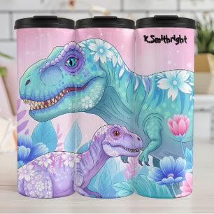 Bouteilles Isothermes Dinosaures Floraux Pastel Fleur Beauté