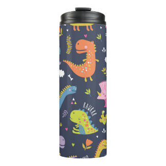Bouteilles Isothermes Dinosaures pour enfants : Motif Vintage coloré