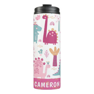 Bouteilles Isothermes Dinosaures roses mignons Personnalisés