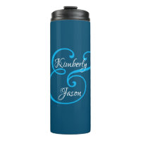 DIY His/Her Script Names Sky Blue/White Ocean Blue