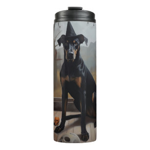 Bouteilles Isothermes Doberman Citrouilles Halloween Épouvantable