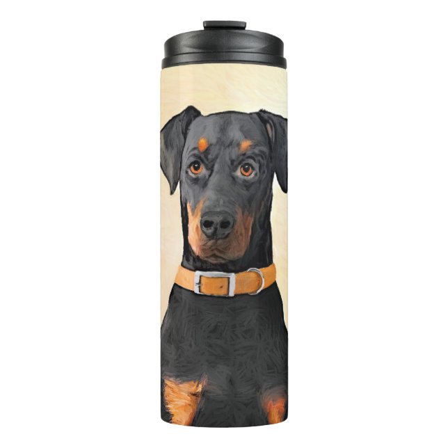 Bouteilles Isothermes Doberman Pinscher Peinture non découpée Art origin (Devant)